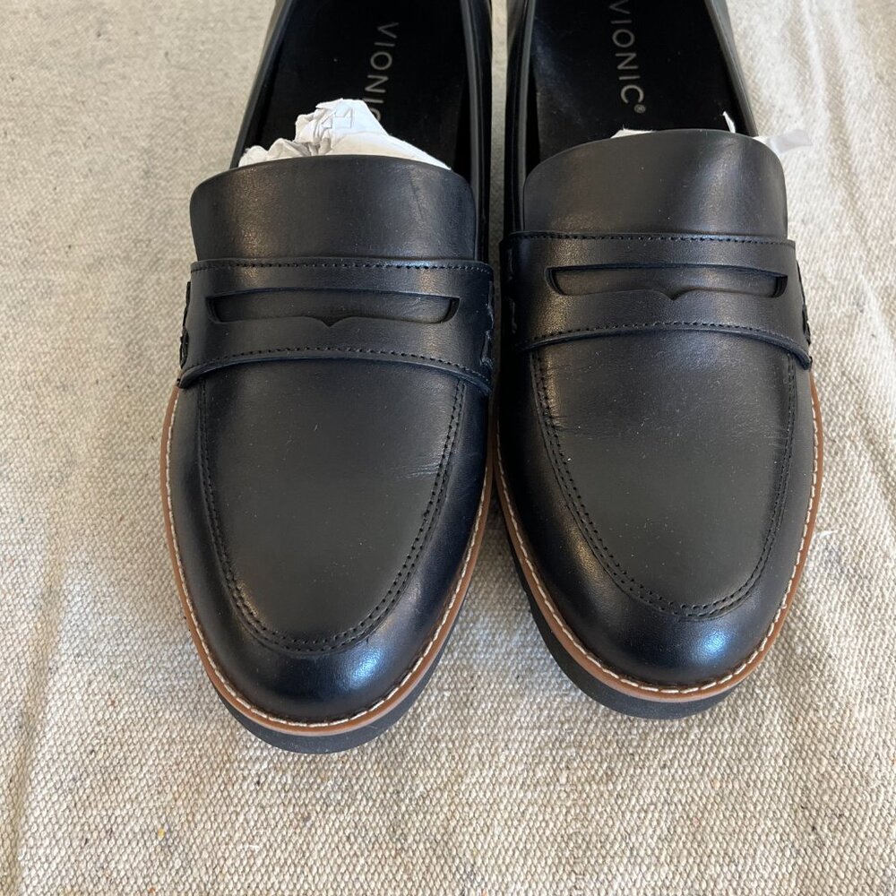 Vionic Woman's Black Cheryl Nappa leather Shoes Sz 8.5 W - Picture 4 of 9